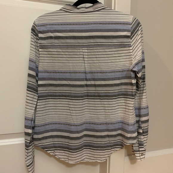 Sanctuary Gray Striped Button Down Roll Tab Shirt - Picture 3 of 8